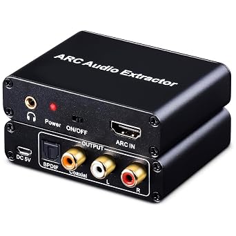 AMANKA 192KHz HDMI ARC Audio Extractor with Digital Optical TOSLINK SPDIF Coaxial, HDMI ARC to RCA Audio Converter Analog 3.5mm L/R Stereo, Audio Splitter for HDTV Soundbar Amplifier