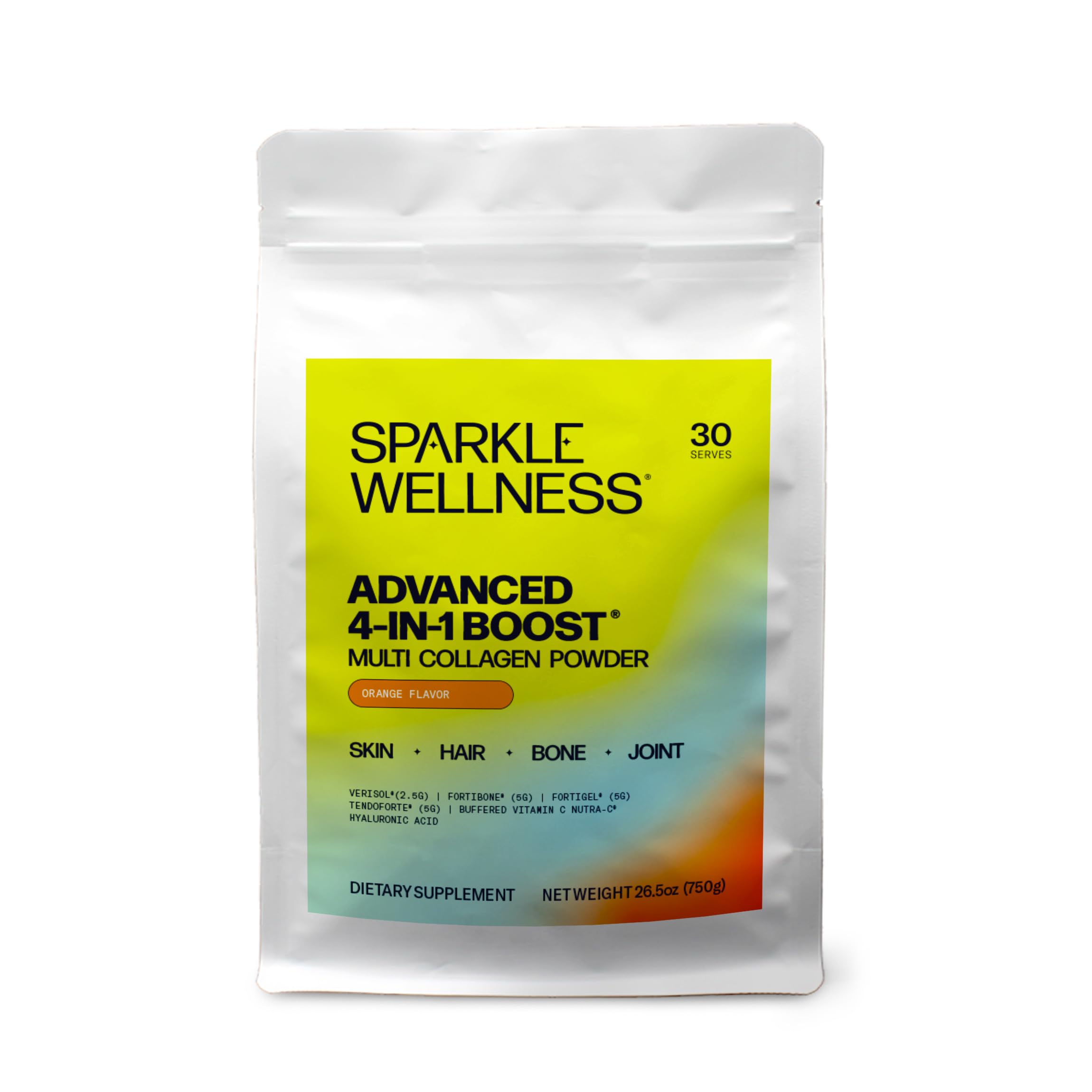 Sparkle Wellness Advanced 4-in-1 Boost Multi Collagen for Joints (Orange)