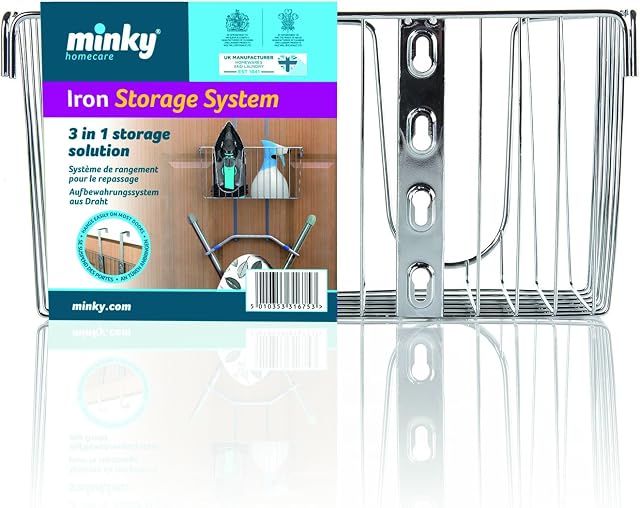 Minky VH81890100 Iron Storage Solution Wall/Door Mounted, Silver, One Size