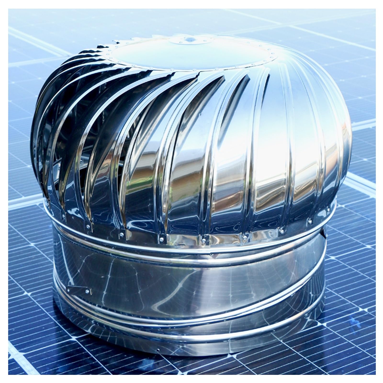 Capuchon de cheminée rotatif 450mm anti-refoulement et humidité en inox
