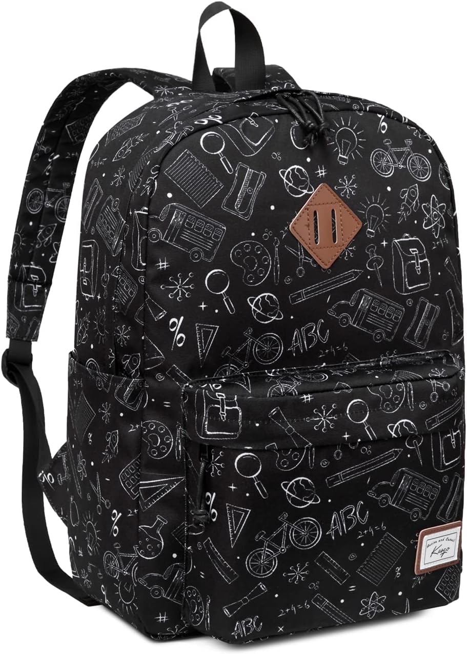 KasgoSchool Backpack, Lightweight Water-Resistant Rucksack Large Capacity Backpack for Men Women Teenagers Casual Daypack Travel Work Hiking
