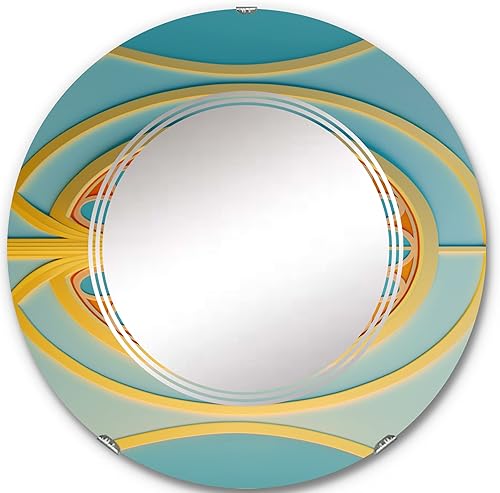 Pink Moon Awakening Art Nouveau I - Espejo de tocador, espejos de baño, espejos de pared para sala de estar, dormitorio, espejo redondo, grande, 24