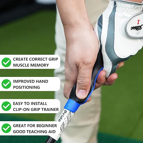 Golf Grip Trainer, Right or Left Handed Golf Training Aid for All Levels of Golfers - Master Correct Grip Posture, Fix Hand Position & Grasp, Golf Accessories