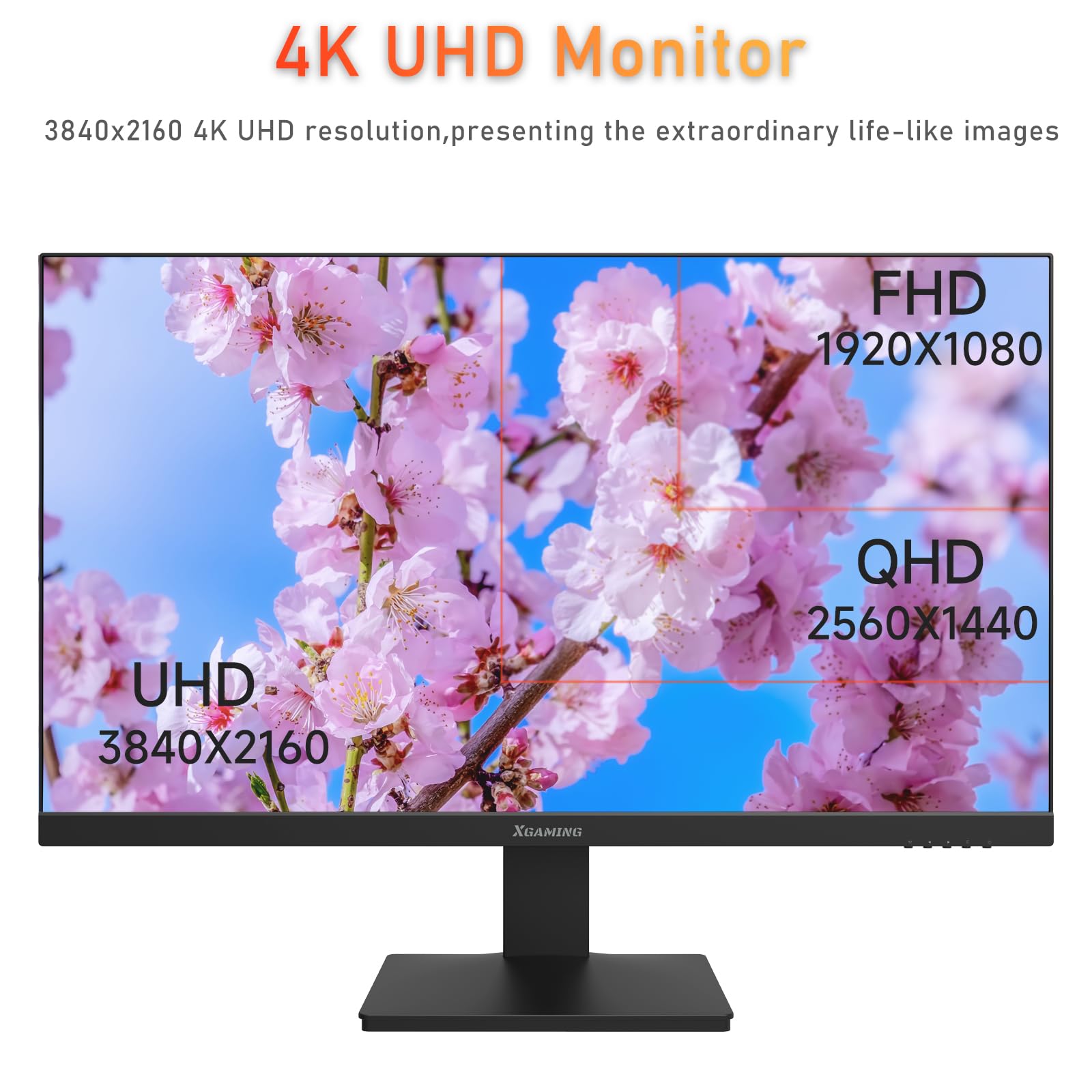 XGaming 4K Monitor 28 Pollici,Schermo PC UHD 3840x2160, IPS Panel,60Hz, 4ms,100% sRGB, HDMI 2.0, Displayport,FreeSync,HDR 10,Cura Degli Occhi,VESA,con Altoparlante Incorporato