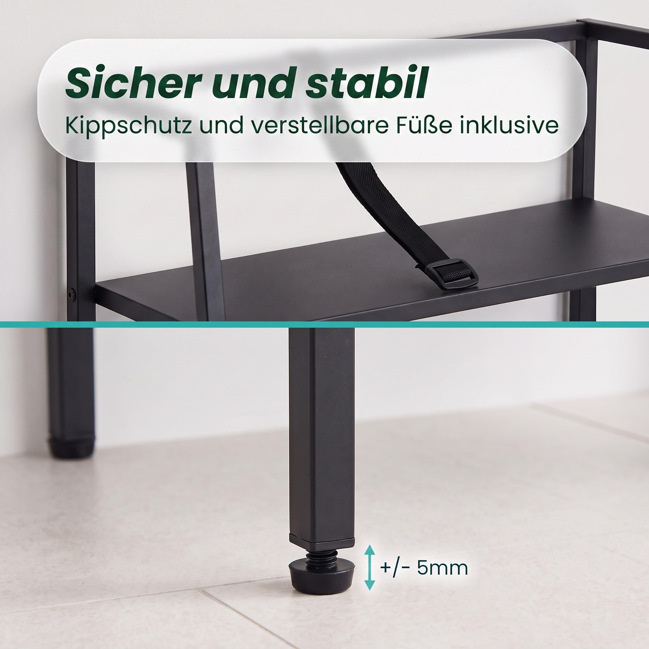 Relaxdays Waschmaschinenregal 3 Ablagen, Regal über Waschmaschine, schwarz