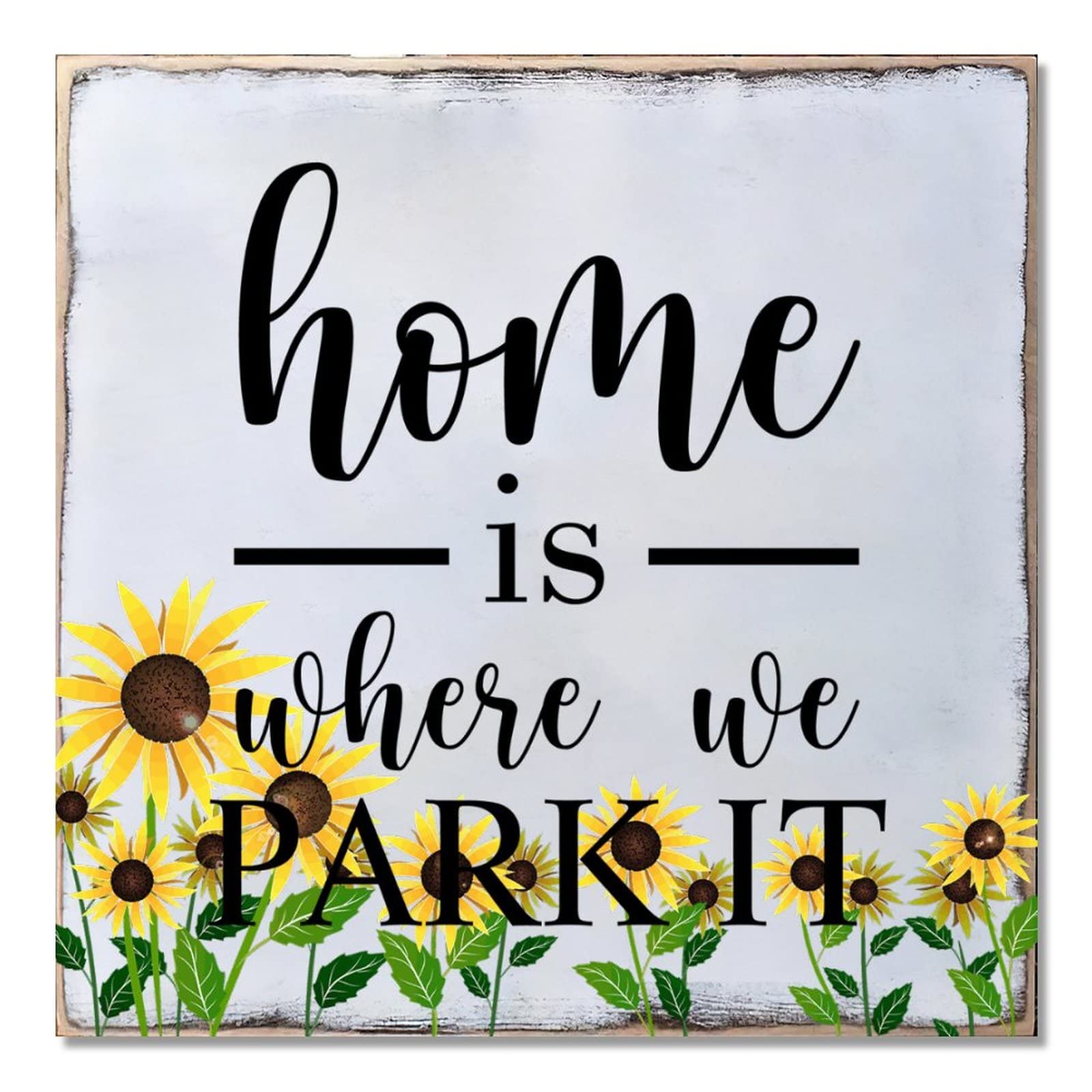 Plaque en bois avec tournesol pour personnaliser un mur vide avec un style champêtre