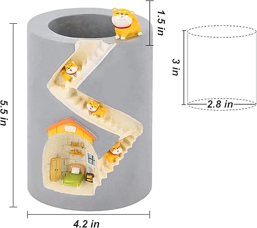 Vista 49 de Segreto - Macetas creativas para plantas suculentas, contenedor de pinceles, decorativas para escritorio, jardín, sala Familia de fuentes Hedgehog