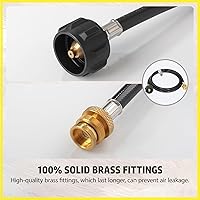 Vista 2 de Adaptador de manguera de propano de 6 pies, 1 libra a 20 libras, convierte electrodomésticos de 1 libra en tanques de 5 a 40 libras, se adapta a