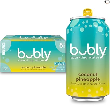 bubly Sparkling Water, Coconut Pineapple, Zero Sugar & Zero Calories, Seltzer Water, 12 Fl Oz Cans (Pack of 8)~ With S&S @ Amazon