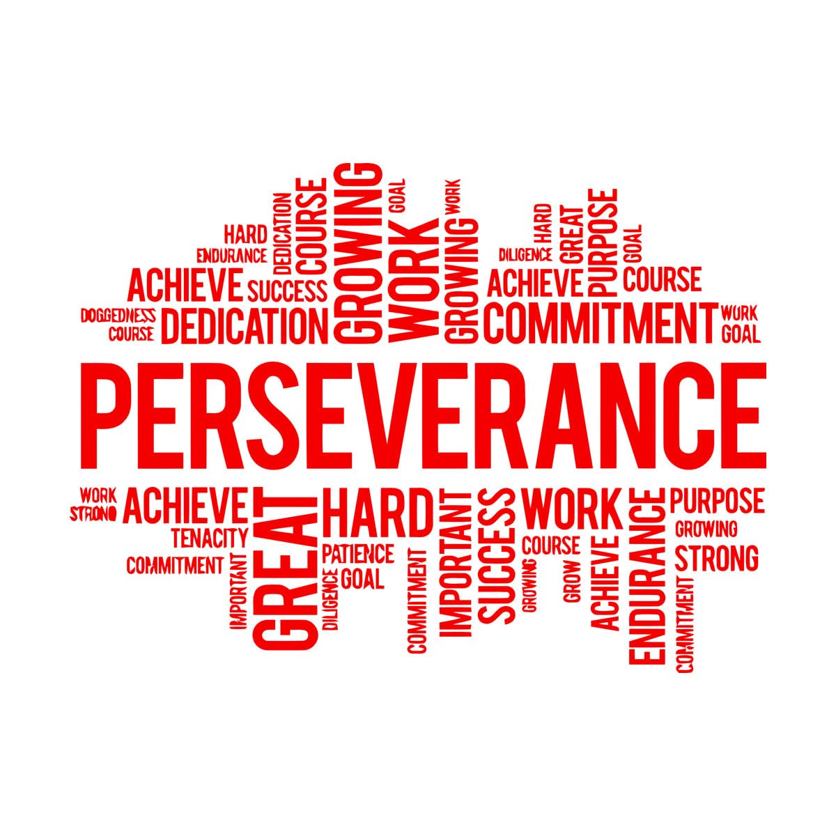 Vinyl Art Sticker Perseverance Office Inspirational Words Letters Business Success Team Work 36x49.5cm Art Mural Painting Small red