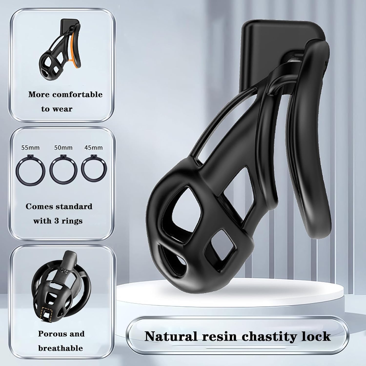 Castidad Hombre Sissy Chastity Cage Male Sexuales Para Sexo Pareja Jaula Para El Pene Juguetes Eróticos Para Adultos (L)