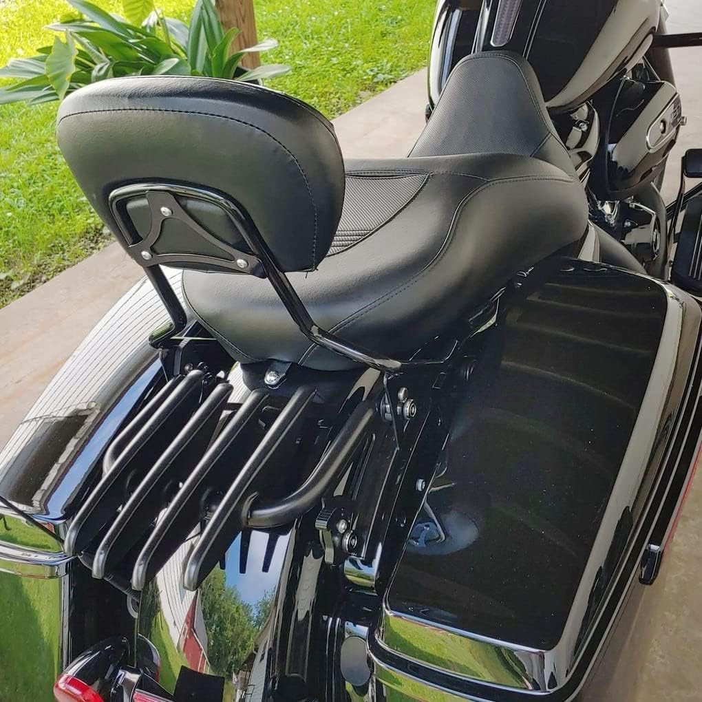 KUAFU Detachable Stealth Mounting Luggage Rack Compatible with 2009-2024 Harley Touring Road King Electra Glide Road Glide Street Glide Replacement for 53566-09A Black Two-Up Motorcycle Trunk Rack