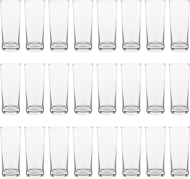 24x 360ml Classic Highball Glasses - Gift Short Kitchen Cocktail Tumbler Drinking Glass Whiskey Water Juice Barware Set - Dishwasher Safe - by Argon Tableware