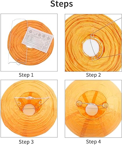 Miniatura 7 de 24 linternas de papel redondas colgantes para boda, fiesta de cumpleaños, baby showers, decoración rosablanco