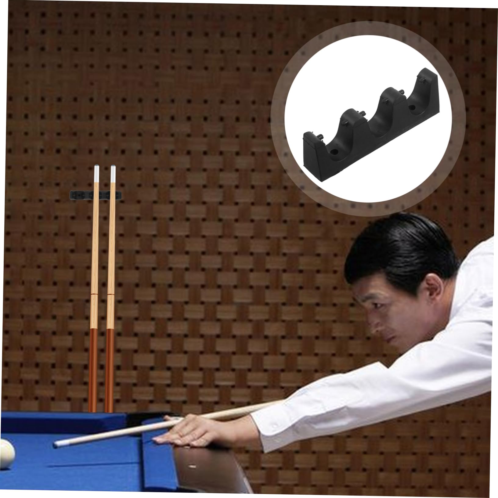 BESPORTBLE Support de Billard Crochet de Piscine pour poteaux Conseils de File d'attente de Pool Support Queue de Billard Etui Queue de Billard Support de Queue décoratif Porte-queues Black