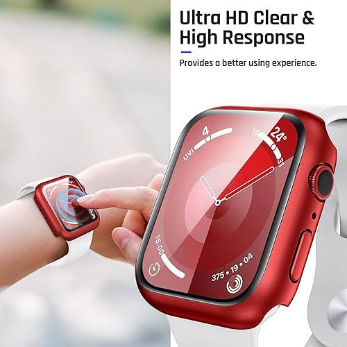 Miniatura 6 de Goton - Funda impermeable para Apple Watch SE de 40 mm (2. generación) Series 6 5 4, protector de pantalla de vidrio templado, de policarbonato duro