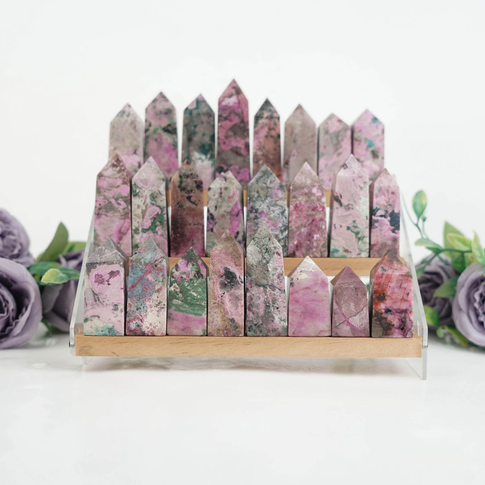 Espécimen mineral pilar cristal de calcita de cobalto rosa natural 80-120G | Cristales en bruto, adorno de escritorio, decoración, bricolaje, decoración de la oficina en el hogar,regalos meditación