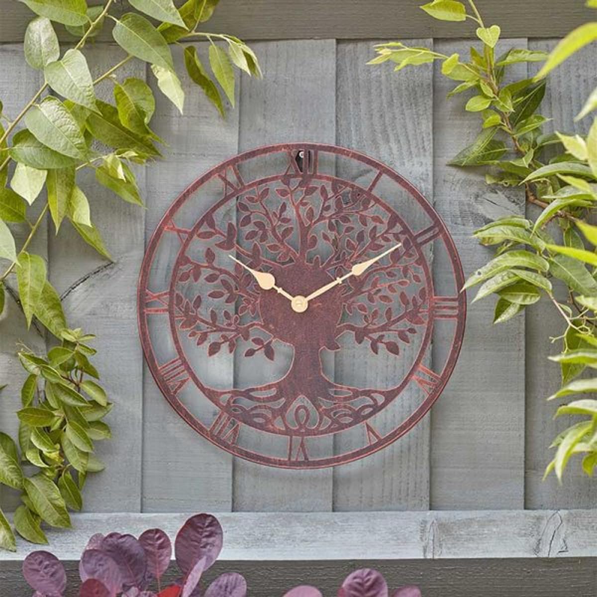 Smart Garden Products 5162007 Outside In Tree of Life Wall Clock, Bronze, 13.5"