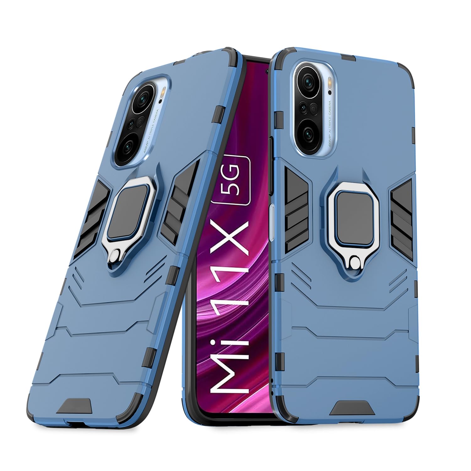 Pikkme MI 11X / 11X Pro Back Cover | D5 Tough Armor Bumper | 360 Protection Case | Ring Holder Stand Case for Mi 11X / 11X Pro (Blue) (B0CBBJG2GF) Amazon Price History, Amazon Price Tracker
