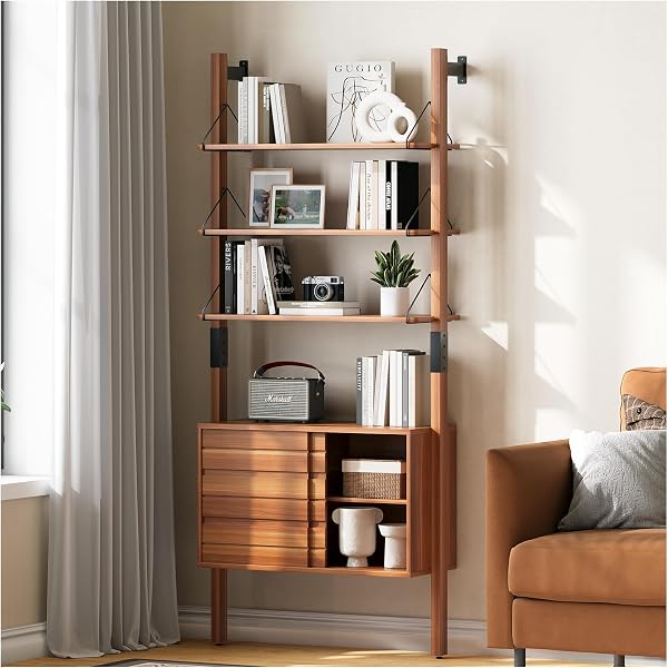 JOINICE Mid Modern Century Ladder Bookshelf