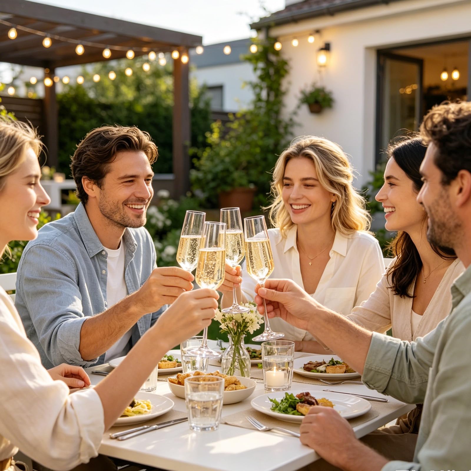 Lot de 6 flûtes à champagne élégantes de 224 g pour mariages, anniversaires et anniversaires de mariage, verres transparents parfaits pour les célébrations et les occasions spéciales