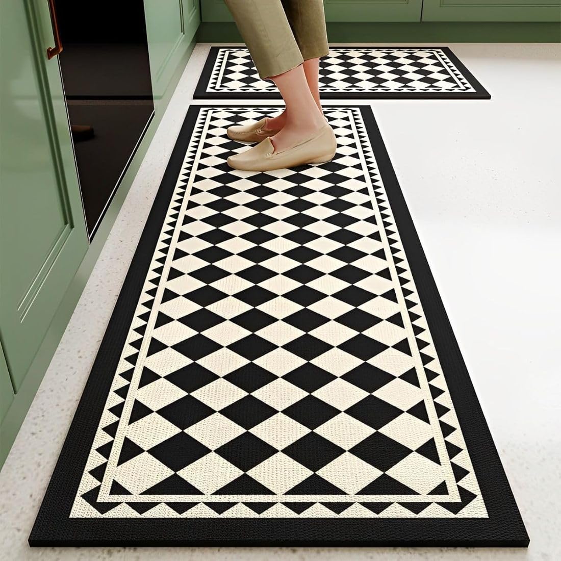 LADILA 2 Piece Kitchen Mats, Waterproof Memory Foam Kitchen Rugs, Standing Desk Mat Floor Mats, Comfort Runner Rug Carpets for Kitchen Floor, Waterproof Comfort Standing Mat (D - 14) — Amazon image 14