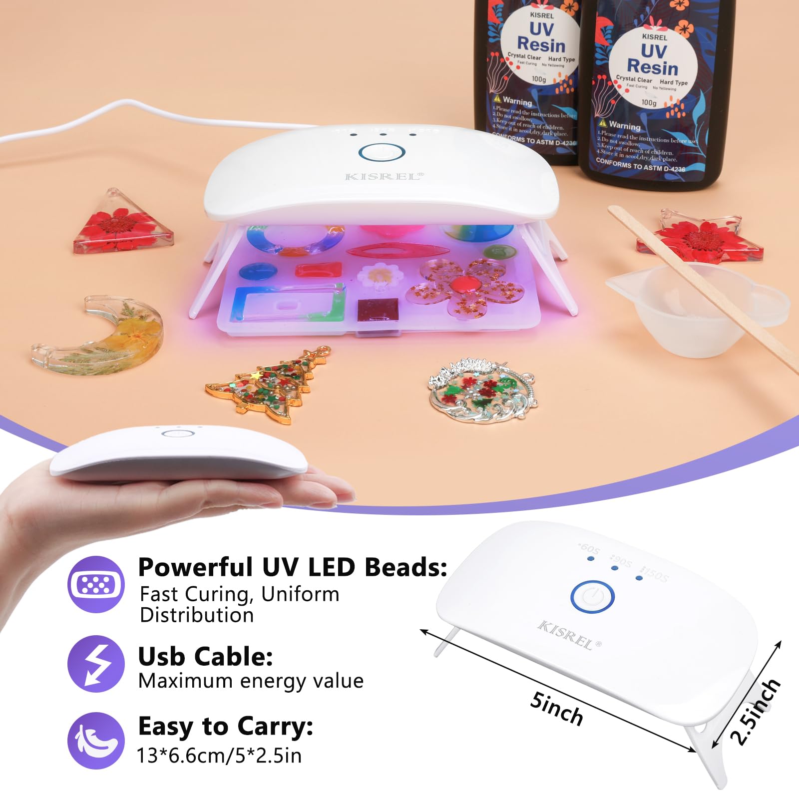 BRILLIANT WAVE 2000RW リラクゼーショングッズ Amazon.com: KISREL Upgraded UV Light for Resin, Portable UV Resin