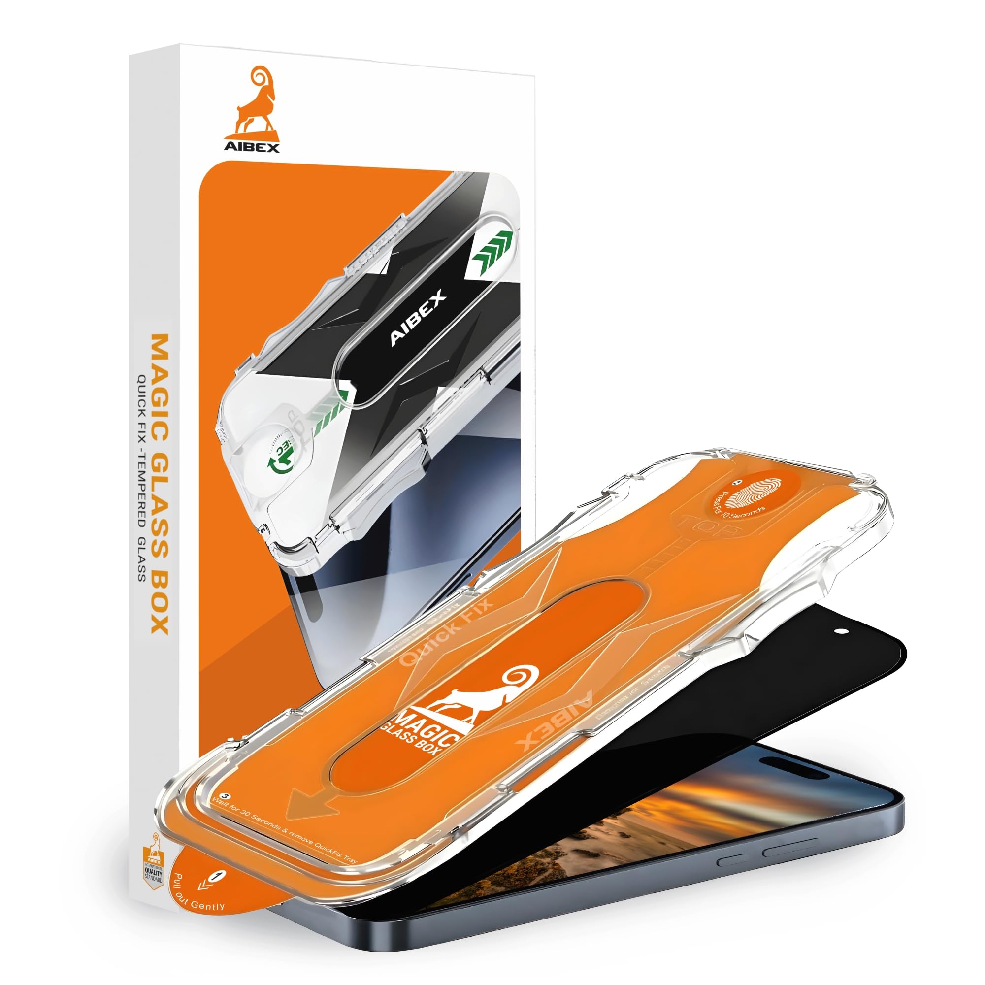 AIBEX Privacy Tempered Glass Screen Protector for Samsung Galaxy S24 Ultra | 9H Hardness | HD Clarity |Anti-Spy Privacy Protection | Easy Installation Kit with Applicator | Bubble-Free, Case Friendly-image-37