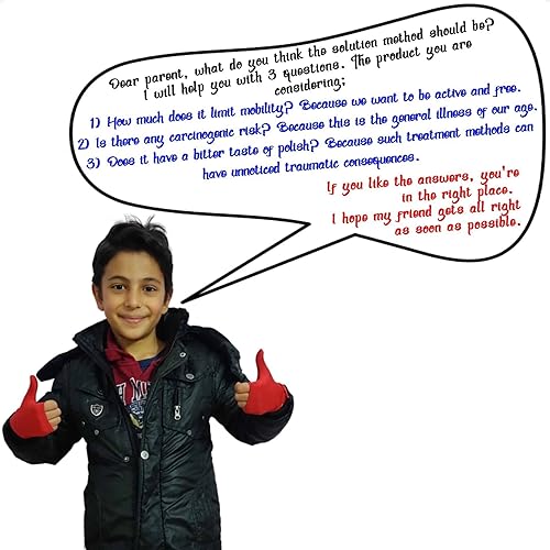 Miniatura 7 de OFFA Tope de succión de pulgar para niños (de 3 a 6 años)  El kit incluye 2 guantes disuasorios para chupar el pulgar (rojo) y folleto guía