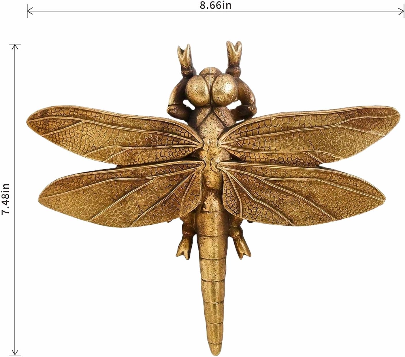 Gold Dragonfly Wall Art Vintage Dragon Fly Wall Decor 3D Resin Insect Wall Mounted Sculpture Hanging Decoration for Living Room Bedroom Bathroom Kitchen Home Cottage Farmhouse Décor Housewarming Gifts