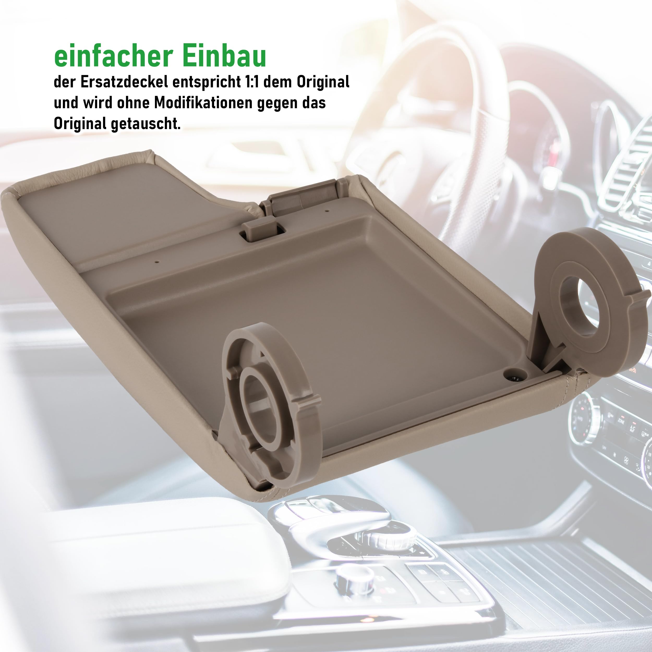 RECAMBO Tapa de reposabrazos central de repuesto compatible con BMW Serie 3 E46 de 1998-2007, color Beige - ajuste robusto - aspecto cercano al original - mecanismo duradero - instalación rápida