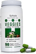 Veggies Dietary Supplements – Daily Plant-Based Support with Essential Nutrients – 90 Vegan Capsules – Vegan & Gluten-Free