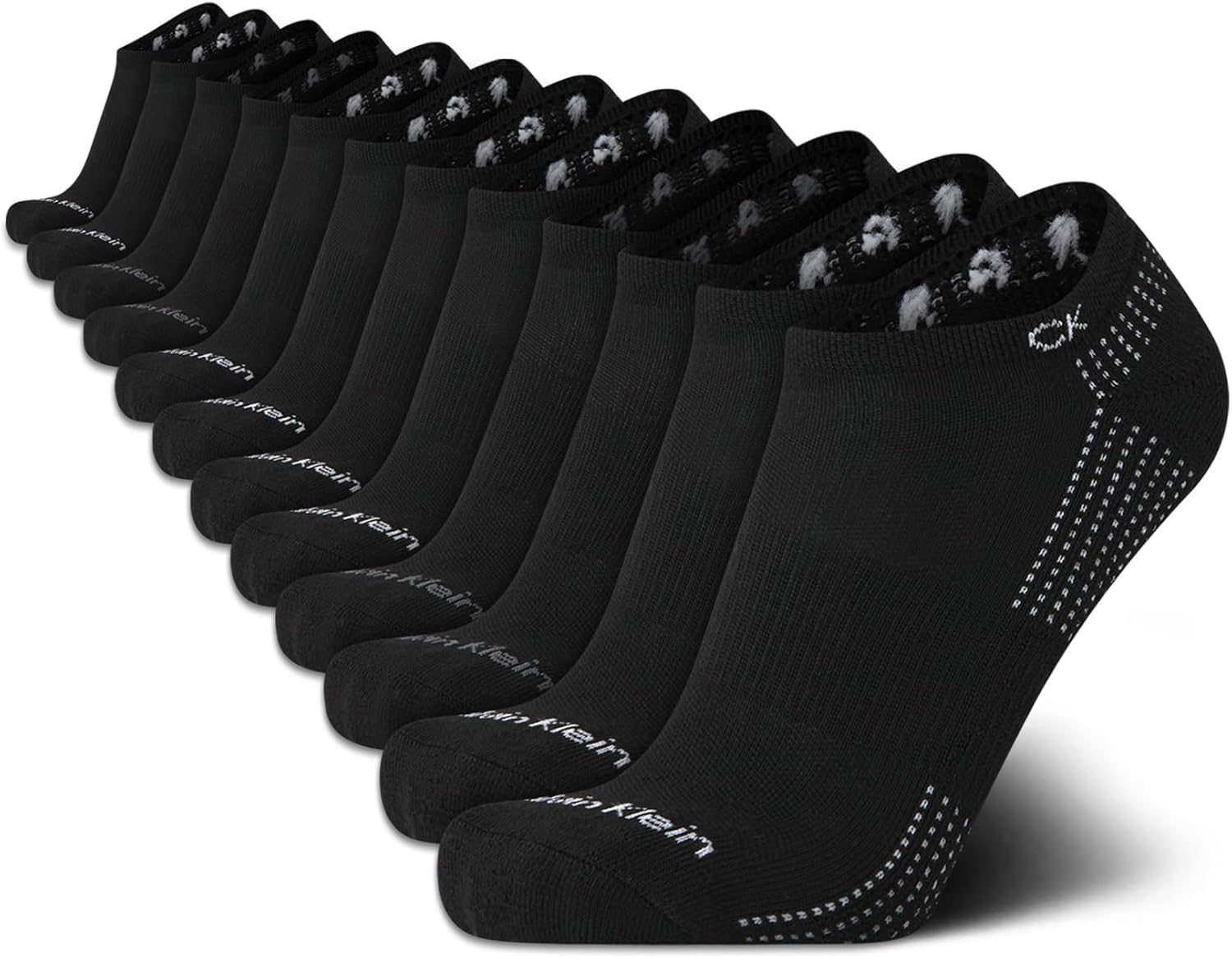 Calvin Klein Mens No Show Socks - 12 Pack Lightweight Breathable Cushioned Athletic Low Cut Socks for Men