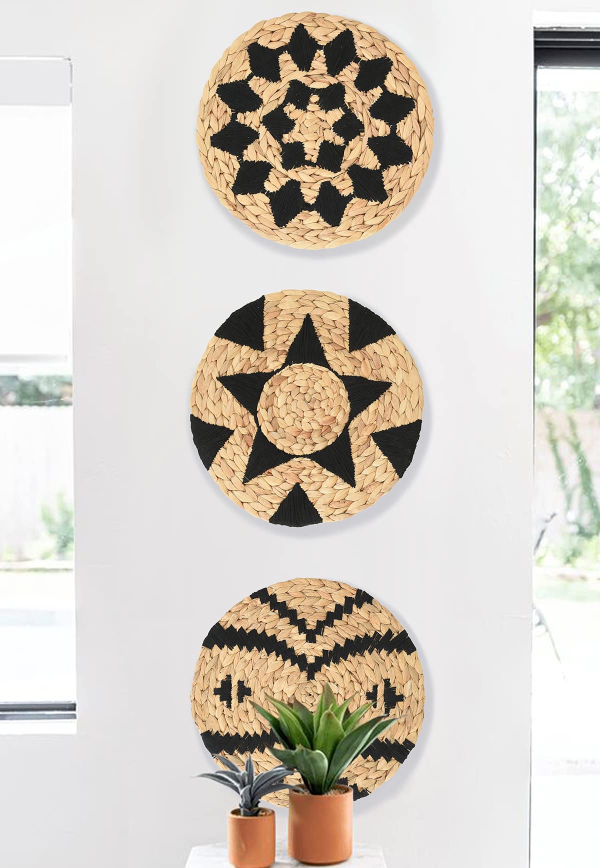 4 Cestas De Parede HOFURME - Corda Algodão 14x14cm - Estilo Boho