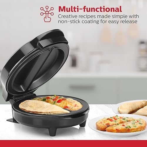 Miniatura 5 de Holstein Housewares - Máquina antiadherente para hacer tortillas y frittatas negraacero inoxidable - Hace 2 porciones individuales de forma rápida y