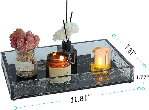 Miniatura 5 de SVUASAN Bandeja de perfume bandeja decorativa de acrílico rectangular para tocador de baño bandeja de maquillaje para organizador de cosméticos