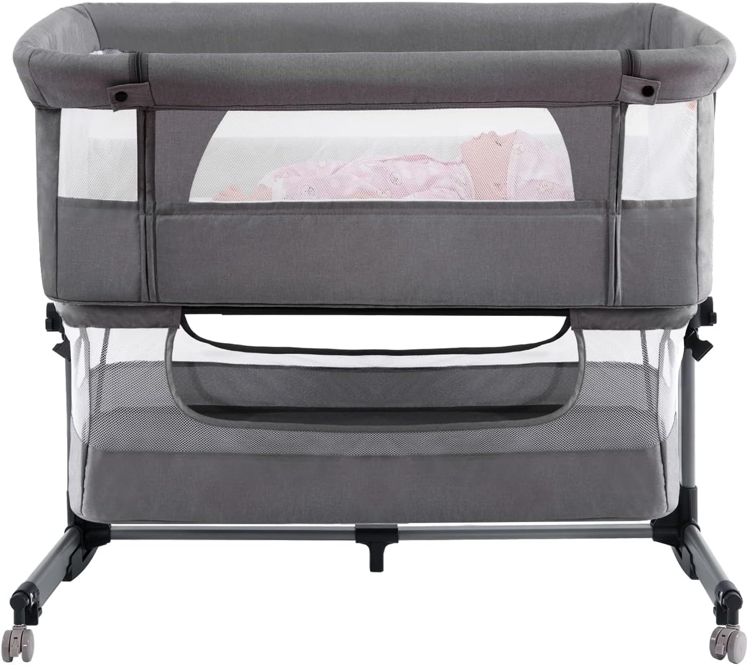 Lamberia Baby Bedside Sleeper, Adjustable for Baby with Wheels
