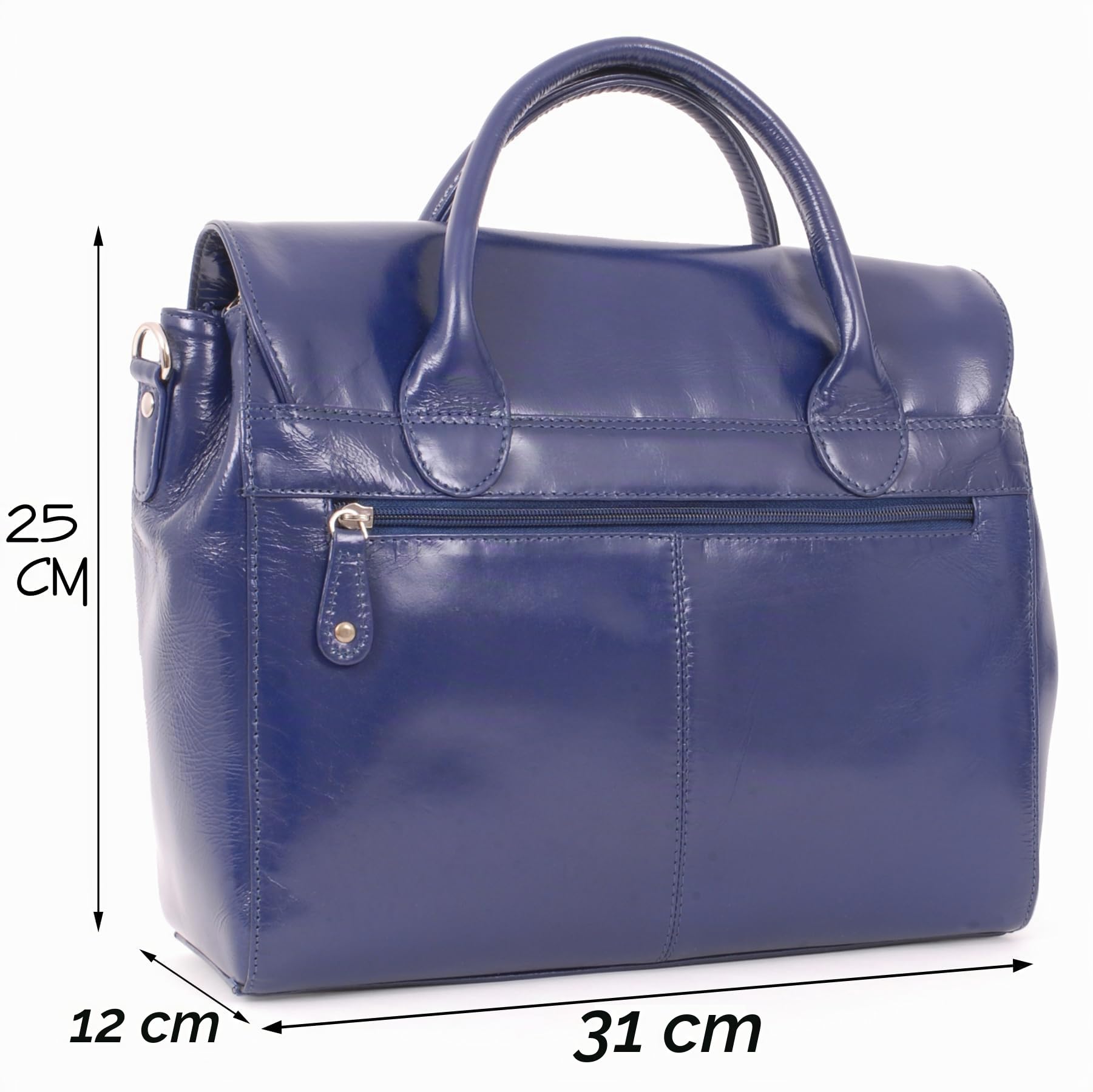 Catwalk Collection Handbags - Damen Leder Umhängetasche - Crossbody Bag Mittelgroß - Arbeitstasche mit Verstellbarer Schultergurt - Ella