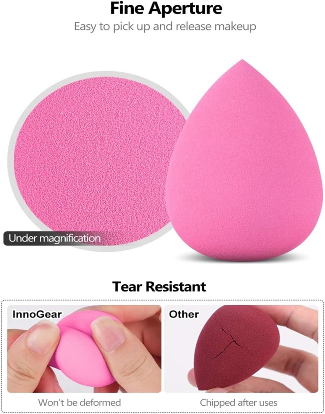 SBTRKT 10 Pcs Makeup Sponges Blender Set Beauty Cosmetic Foundation Blending Applicator Puff, Flawless For Liquid Cream Powder Puff, Black
