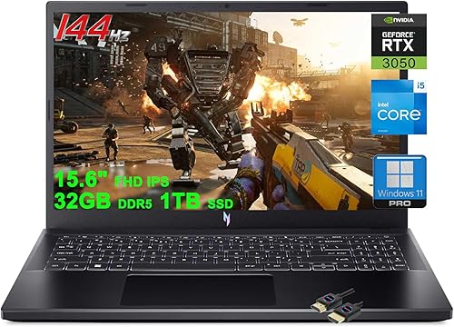acer Nitro 5 Laptop para juegos  FHD IPS de 15.6 pulgadas 144 Hz  Intel 8-Core i5-13420H (i7-12650H)  32GB DDR5 1TB SSD  GeForce RTX 3050 6GB