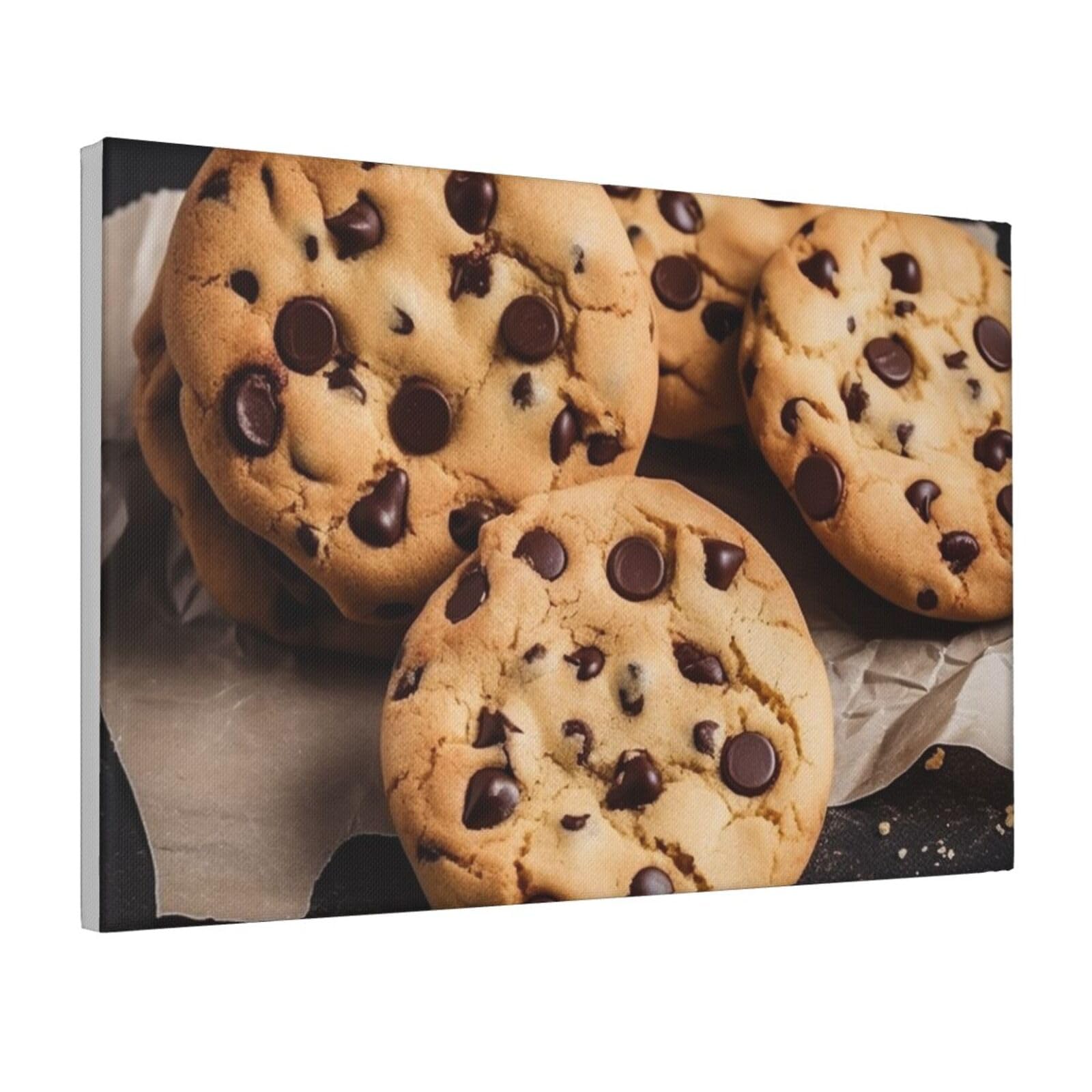 Framed Wall Art for Living Room Art Work, Chocolate Chip Biscuits Picture Prints Modern Office Wall Paintings Poster Aesthetic Wall Decorations for Home Decor Ready To Hang 12"x18"