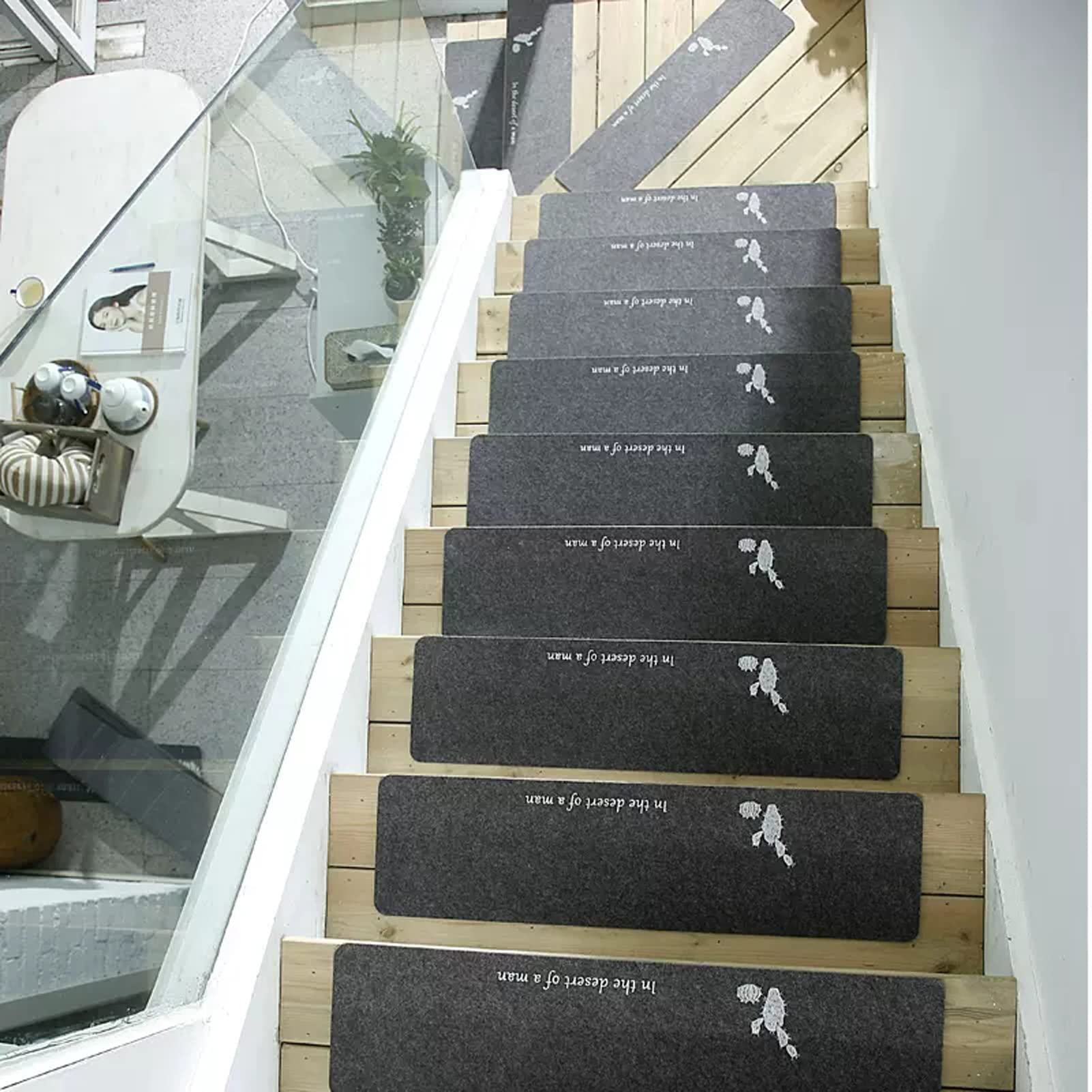YTBHSHXZ stair treads， Non-Skid Indoor Runner Floor Mat Stair for Kids Elders and Pets(10,3PCS)