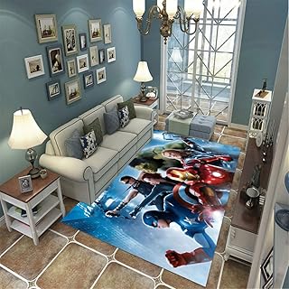 LGXINGLIyidian Accueil Tapis Avengers Créatifs 3D Décoration De La Maison Moquette Douce Antidérapante 80X150Cm