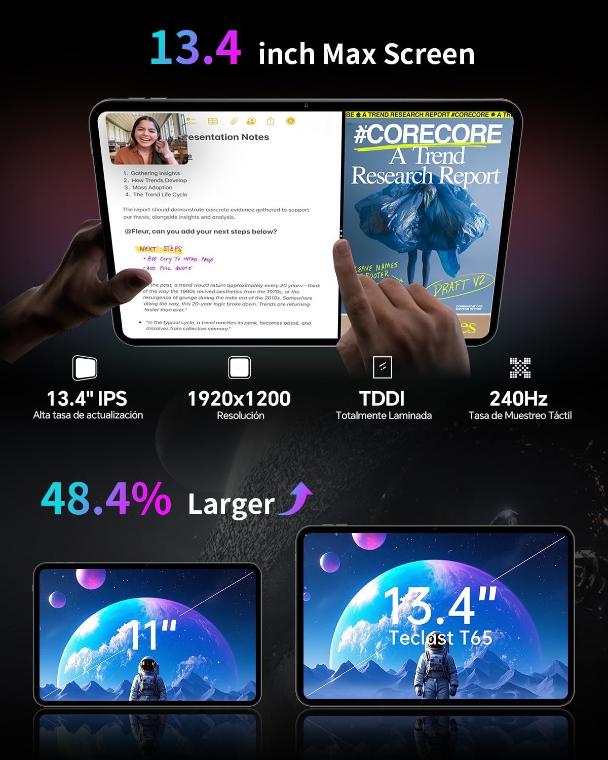 Amazon.com : TECLAST Android 16 T65 13.4 inch Large Tablet