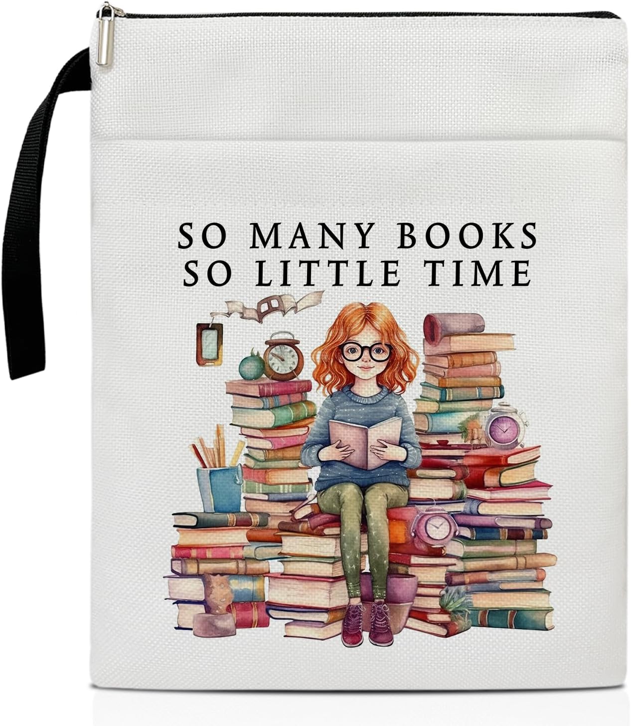 So Many Books So Little Time Book Cover, Book Sleeve with Zipper, Book Pouch Kindle Protector Sleeve, Book Sleeve for Book Lovers Gifts for Women Sister Daughter Librarian Bookworm Bookish -10