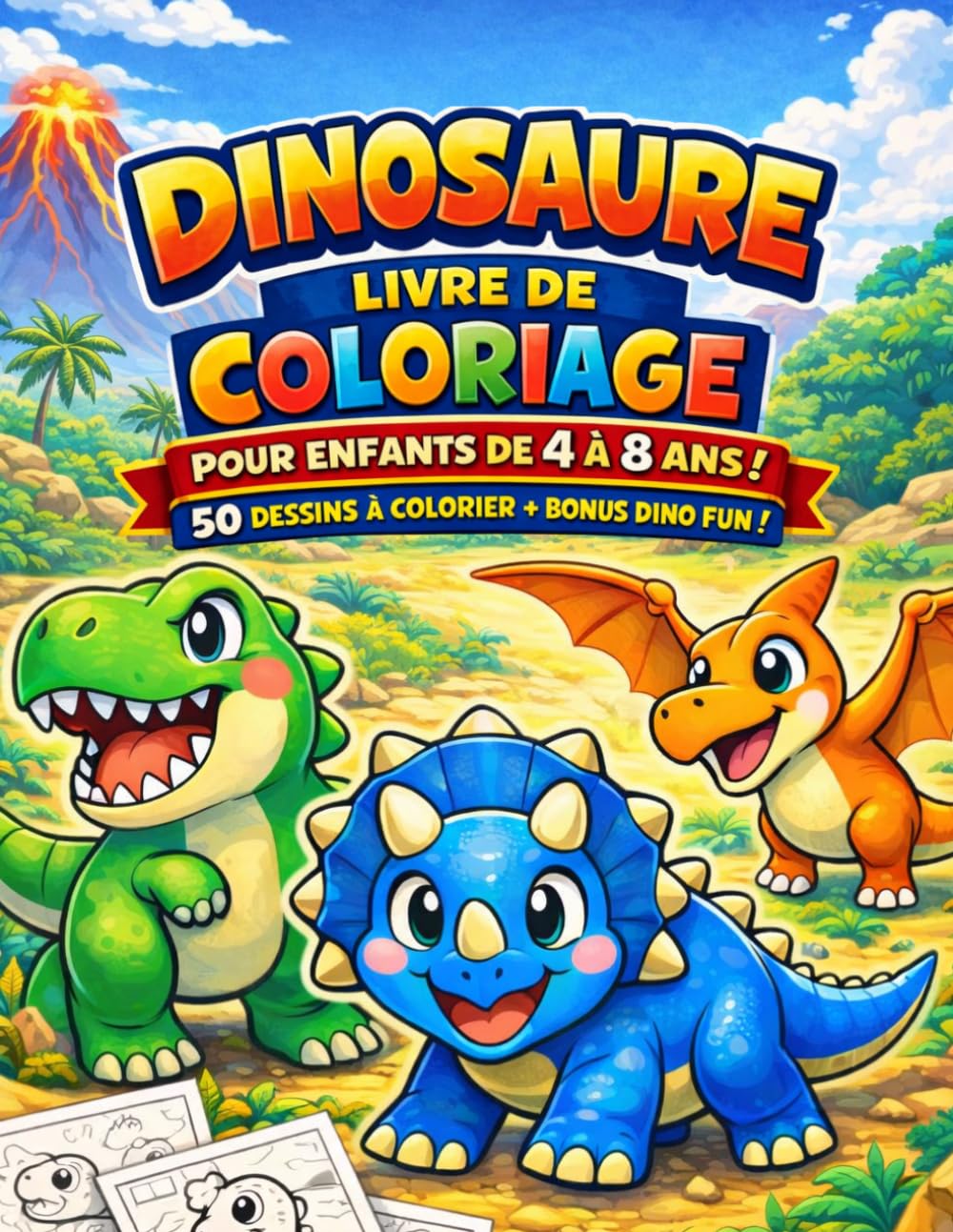 DINOSAURE: LIVRE DE COLORIAGE