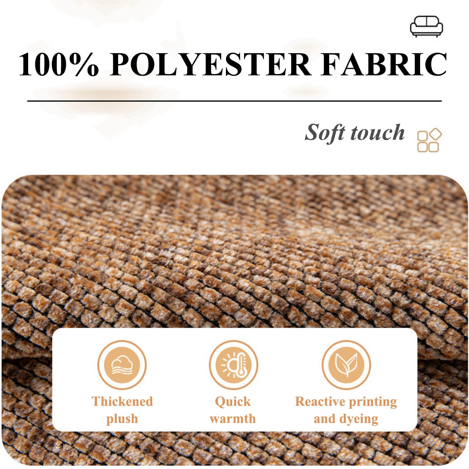 Copri Poltrona Relax Reclinabile,Copridivano per Poltrona Relax Reclinabile,Tessuto Poliestere Morbido,Copripoltrona Relax 1 Posto Antiscivolo con Particelle di Silicone,A Brown