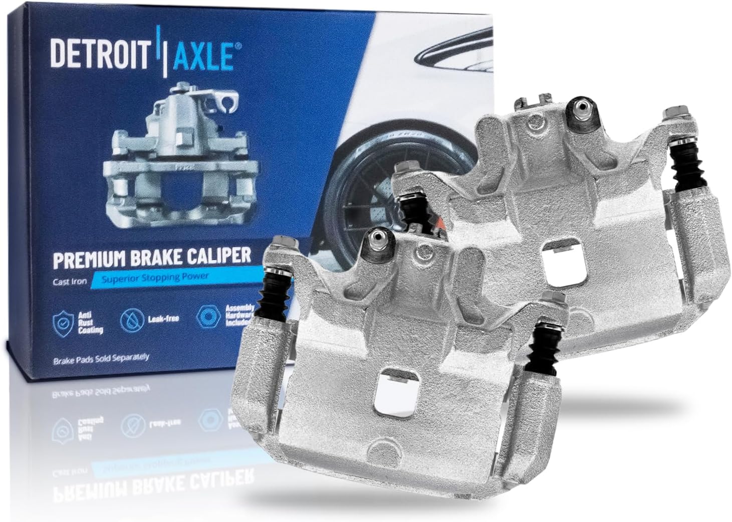Detroit Axle - 2pc Front Brake Calipers for 2007-2019 Nissan Sentra Disc Brake Calipers with Brackets 2008 2009 2010 2011 2012 2013 2014 2015 2016 2017 2018 Replacement