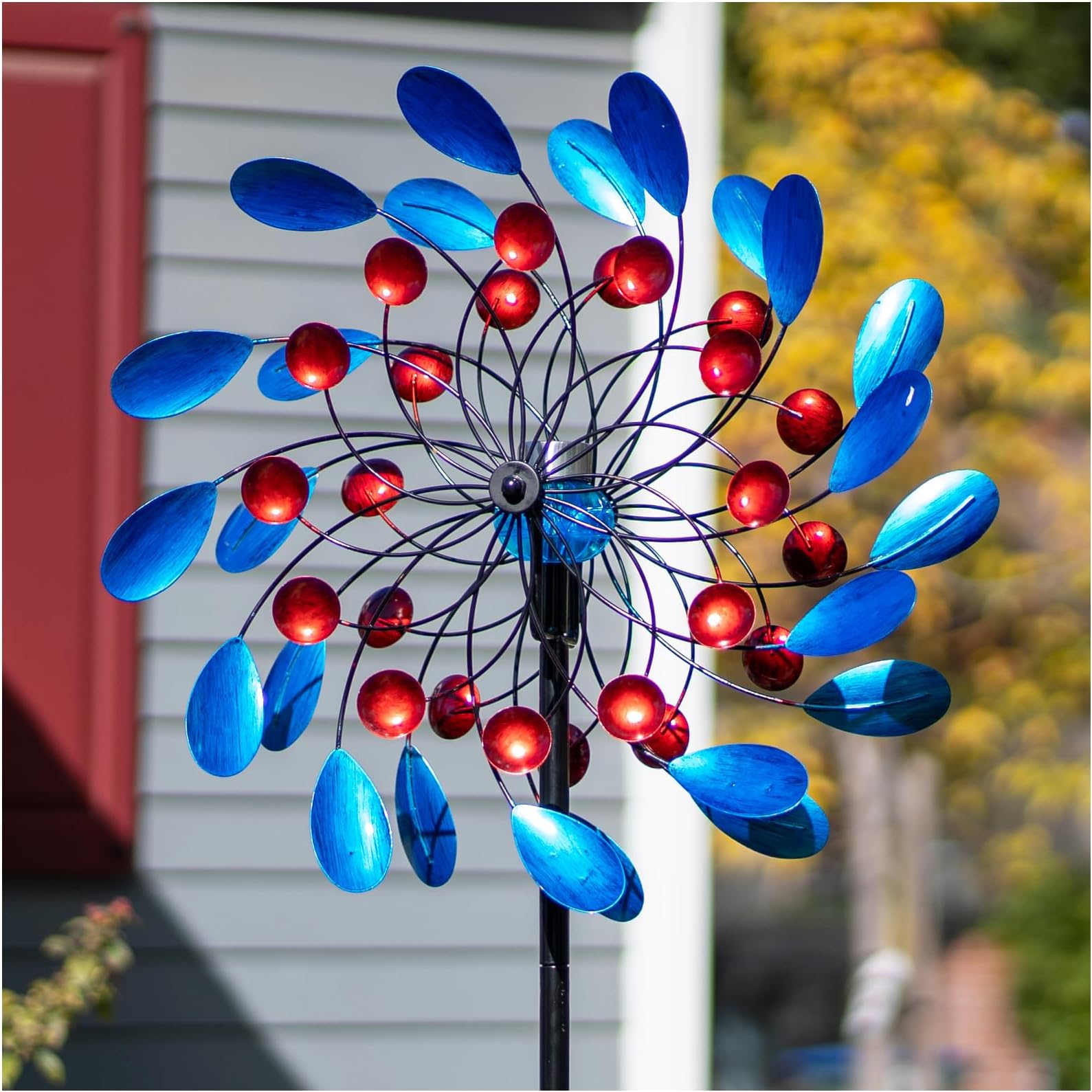 Solar Wind Spinners for Yard and Garden - Metal Wind Spinners Outdoor, Wind Sculptures for Birthday Gifts Decorations(80'' x 24'')
