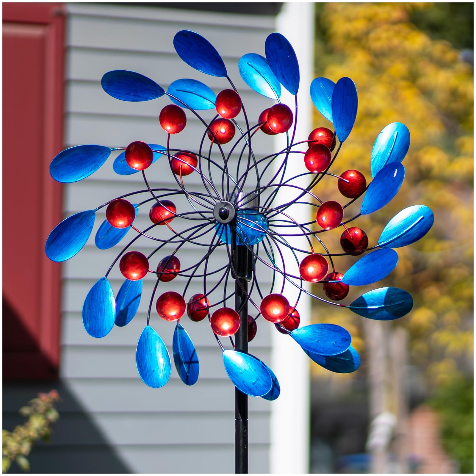Solar Wind Spinners for Yard and Garden - Metal Wind Spinners Outdoor, Wind Sculptures for Birthday Gifts Decorations(80'' x 24'')